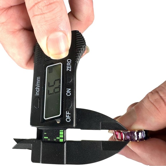 GM CN 925 Sterling Silver 6.5 mm Rainbow CZs Eternity Ring Size 7 Gay Pride New - Picture 15 of 16